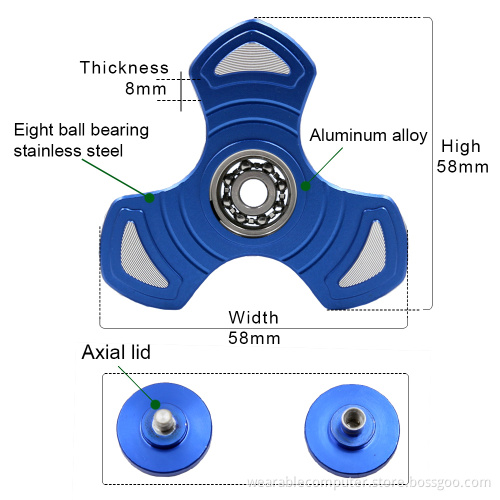 High quality fidget hand spinner metal fidget tri spinner anti stress finger gyro toys